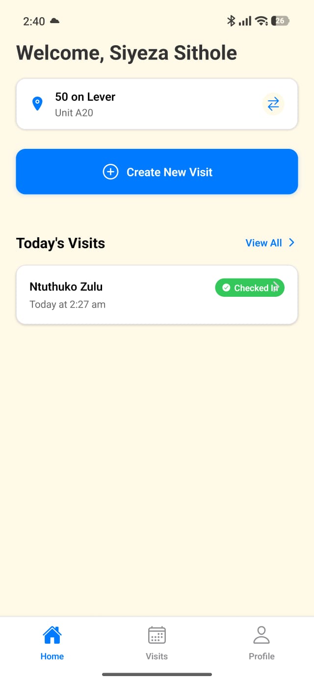 Visitor checked in status